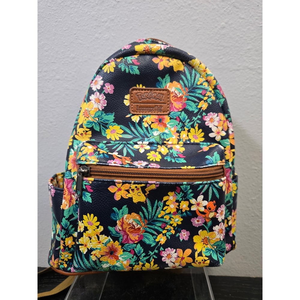 Loungefly Pokemon Floral Tropical Pikachu Eevee Mini Backpack Small Bag